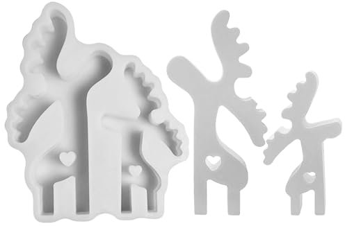 Silikonform Weihnachten Elch, Silikonformen Gießformen Weihnachten, Elch Kerzenformen zum Gießen, Gießformen Silikon, Silikonform Elch für DIY Weihnachten Kerze, Handwerk, Heimdekoration (08)