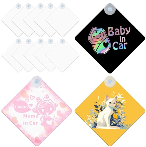 Lot de 10 plaques métalliques vierges de sublimation,panneau métallique vierge plaques métalliques vierges à sublimation en vrac avec ventouse,travaux de conception personnalisés