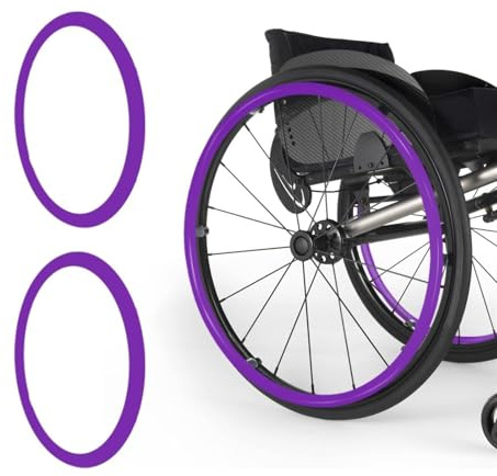 UYSELA Wheelchair Push Rim Covers, 20/22/24-inch Non-Slip Wheelchair Push Rim Grips, 1 Pair Silicone Wheelchair Hand Push Cover, Rear Wheel Grips Cover,22in-Purple