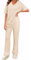 UMIPUBO Zweiteiler Damen Loungewear Set Homewear Sommer 2 Pieces Outfits Elegant Hosenanzug Oberteil mit V-Ausschnitt und Weites Bein Hosen Lounge Sleepwear Freizeit Sets (Beige, L)