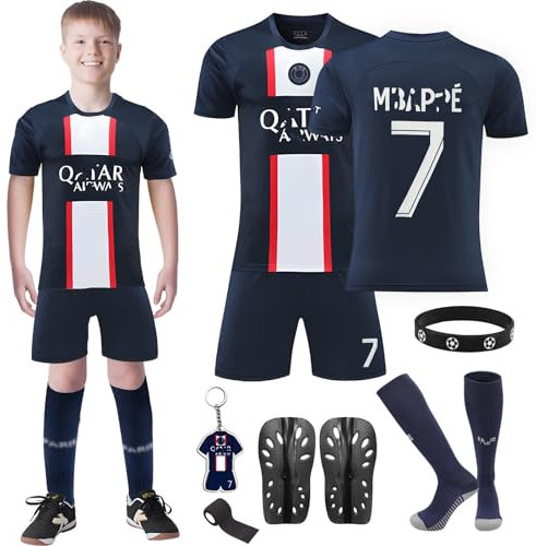 Fußballtrikot Kinder Fussball Trikot Kinder, Schweißabsorbierenden Fußball Trikot Trainingsanzug Shirts Shorts und Socks, Jersey Fußballtrikot für Jungen Mädchen