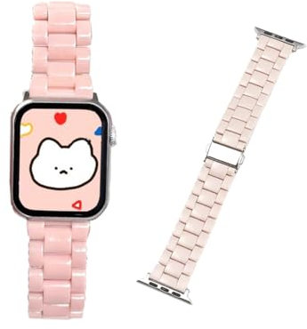 YDxingY Correa reloj resina Compatible con Apple Watch 38mm 40mm 41mm,Hombre Mujer,Elegante Correas de Repuesto de Resina ligera para iWatch Serie 9 8 7 SE/SE2 6 5 4 3 2 1,Rosa