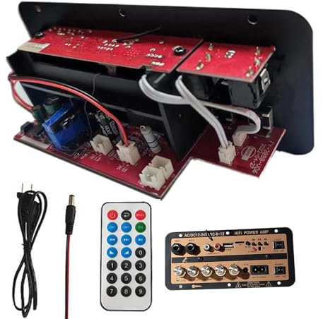 Renopfect Autoverstärkerbrett, Hochleistungsverstärker -Board,12 V und 24 V Stereo -AMP -Modul mit digitalem Display - Funklautsprecherbrett mit Fernbedienung, elektronisches Kit für Autohaus