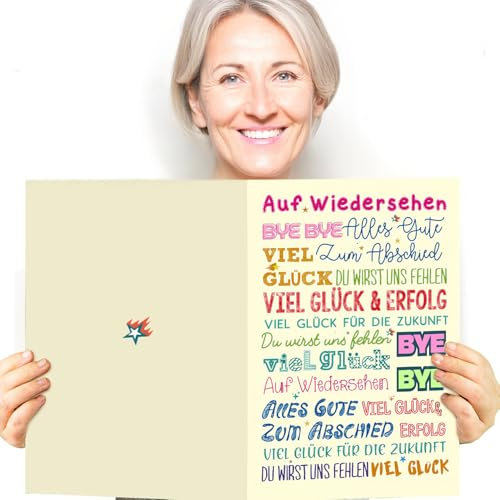 HXJFGDM A4 XXL Personalisiert Abschiedskarte für Kollegen zum Jobwechsel - Individuelle Grußkarte mit Umschlag (30x42cm) - Lustige Geschenkidee zur Verabschiedung