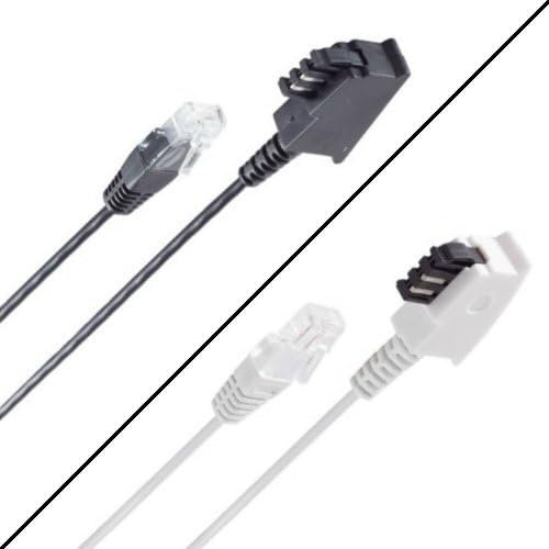 AC-Sat-Corner FRITZ!Box 7510 TAE auf RJ45 Lankabel Routerkabel Verlänergungskabel 8P2C Schwarz 6 Meter