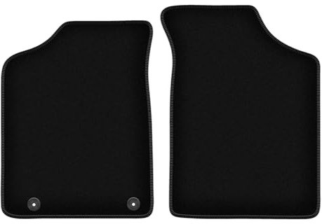 Wielganizator Velours Vorne Fußmatten passend für Peugeot 106 (1991-2003) | Qualität: Basic - Genaue Passform, rutschfeste Untregrund 2-teilig - Schwarz
