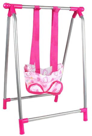 Doll Stroller Set Single Stroller Infant Doll Crib High Chair Set Accessories 1 Piece Stroller Swing Rocking Chair Dining Chair Crib Toy for Kids Girls Boys 3+ Years Old (Swing)