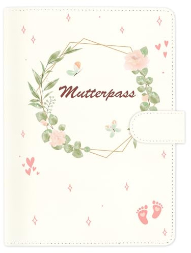 KONVINIT Mutterpasshülle Mutterpass Schutzhülle Personalisiert aus Kunstleder Organizer für Ultraschallbilder, Impfpass & Versichertenkarte,Geschenk für Schwangere & werdende Mütter