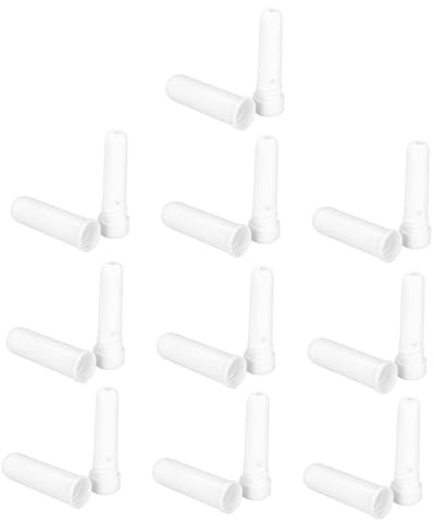TOYZFRIENDY 10 Stück Weiße Naseninhalatoren aus Kunststoff Wiederbefüllbare Aromatherapie Röhrchen für Ätherische Öle Handliche Inhalationsstäbchen für Allergie und Sinuspflege