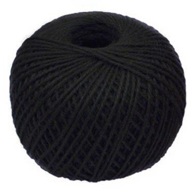 60 m Jute-Garn, Natürlicher Hessischer Rupfen Faden, 3-lagig, schwarz, 60m