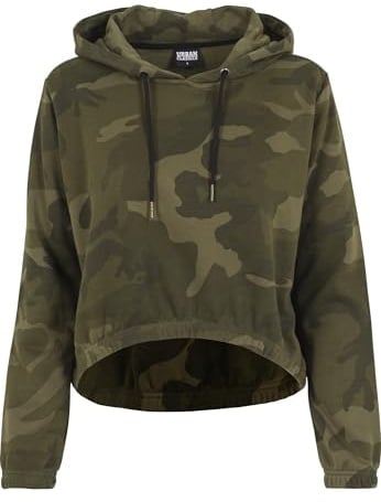 Urban Classics Women's Ladies Camo Cropped Hoody Hooded Sweatshirt (pack of 1)