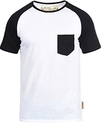 Indicode IDGresham Herren T-Shirt Kurzarm Shirt mit Rundhals-Ausschnitt Brusttasche Baumwollmischung Regular fit, Größe:XL, Farbe:White Black (9995)