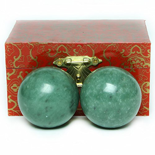BRABUD 1.57in Marble Green Baoding Balls, Hand Exercise Massage Balls