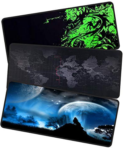 Qisan Large Gaming Mouse Pad Extended Size Mousepad for Computer Desktop PC Laptop 31.5x11.8x0.15 Keyboard Pad Desk Pad with Anti-Slip Rubber Base | Large Desk Mat for Keyboard and Mouse-3PCS Combo