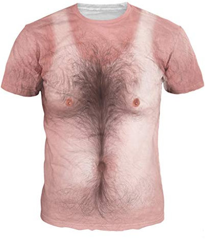Yowablo Herren T Shirt, Lustig 3D Muskel Print Gedruckt Kurze Pullover Tops Slim Fit Sport (M,1Braun)