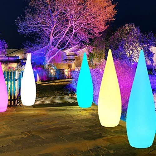 XMAGG Lampe sur Pied LED Colonne Lumineuse en Plastique Blanc à RGB 16 Coloris Réglage de la Couleur par Télécommande, IP54 étanche pour Salon Chambre Exterieur Jardin,USB Charging,80CM