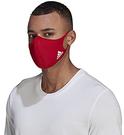 adidas Standard Face Covers 3-Pack, Power Red, X-Small/Small