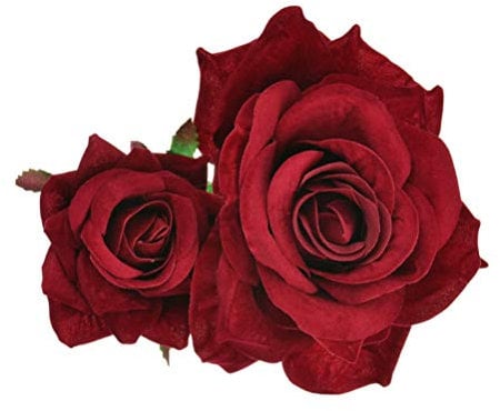 SOLUSTRE Elegant Flower Hairpin Rose Hair Clip Bobby Pin Women Rose Flower Hair Accessories for Ladies Girls Valentines Day Decoration, Wine Red