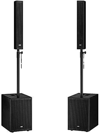 IMG Stageline MIRA-1/1 Column Speaker Array Sound System 1100W DJ Band PA Bundle