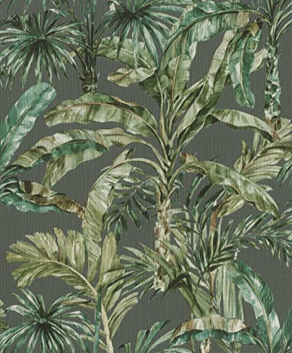 Rasch Tapeten Vliestapete (Botanical) Grün graue 10,05 m x 0,53 m Florentine III 485271