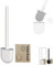 Brosse de Toilette en Silicone Standard | tête Poils TPR Flexibles, Séchage Rapide, Nettoyage WC 360º | Comprend Porte-Brosse WC Anti-Goutte, Montage Mural ou Sol (1 pc, Blanc)