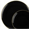 Decor Decorline - Ensemble Vaisselles d'assiettes réutilisables de 32 pièces/Pour 16 Personnes - Classic Combo - Noir/Or - Assiettes Dîner & Entrée Dessert - 2 tailles (16x26cm & 16x19cm)