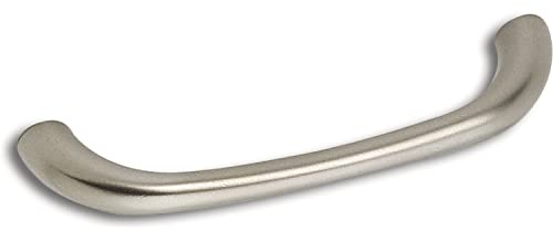 OBF 08 2660 27 Grimme Schubladengriff Limnos (dünn), Griff Breite 76 mm Schubkastengriff ZN vernickelt matt, Silber, Lochabstand 64 mm