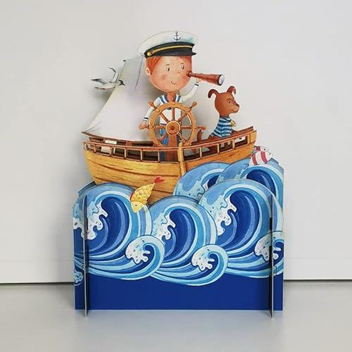 Sea Adventure Birthday Celebration 3D Pop Up Card for Kids by Alljoy Cards KID029