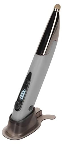 Annadue Wireless Optical Pocket Pen Mouse, Bluetooth/2.4G Wireless Pen Mouse, Rechargeable Luminous Silent Handwriting Mini Mouse for PC Laptop Notebook Computer(Silver Gray)