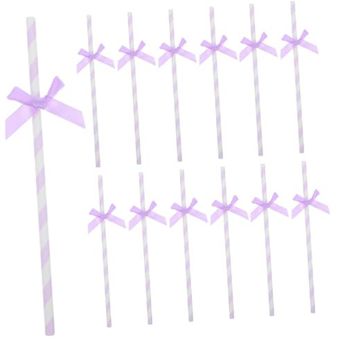 NUOBESTY 60 Piezas Pajitas De Papel De Fiesta Pajitas Reciclables Pajitas Gigantes Pajitas para Beber para Cumpleaños Pajitas De Navidad Pajitas Anchas Paño Hermosa Hawai Púrpura
