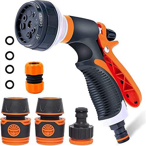 Garden Hose Pipe Spray Gun,Garden Showers Set,Garden Hose Spray Gun Set 8 Patterns High Pressure Nozzles Perfect for Watering Plants Car Washing Shower Pet