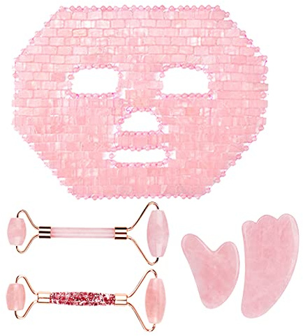 Natürlicher Rosenquarz Für Gesicht Jade Roller Gua Sha Massage Gesicht Roller Augen Schlafmaske Werkzeuge,Typ D