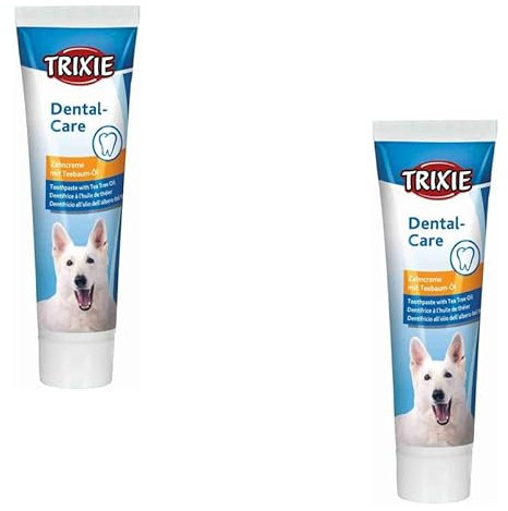 Trixie Dental Care Double Pack 2 x 100 g Toothpaste for Dogs with Tea Tree Oil Can Help Prevent Tartar and Discolouration To Improve Oral Hygiene