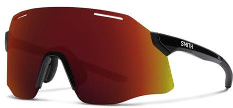 SMITH Vert Sonnenbrille - Performance Sports Active Sonnenbrille zum Laufen & Radfahren - für Damen & Herren - Schwarz + ChromaPop Red Mirror