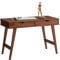 Schreibtisch Milo mit 2 Schubkasten, massives Kiefernholz, stabil und langlebig, ideal für Home-Office, kastanienfarben, Schubladen für Stauraum