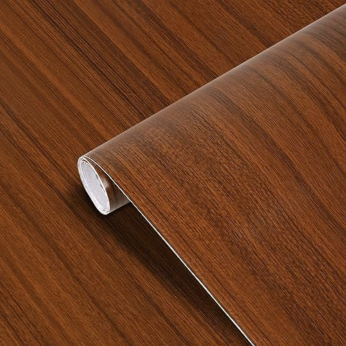 IGTOPS Klebefolie Möbel, 40cm x 5m Holzoptik, Selbstklebend, Wasserdicht, für Möbel, Tisch, Küche, Schränke, Wand (Walnuss)