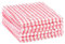 Uxcell Checked Kitchen Tea Towels, Cotton Washable Dish Cloth, 28cm x 40cm Pink Pack of 6