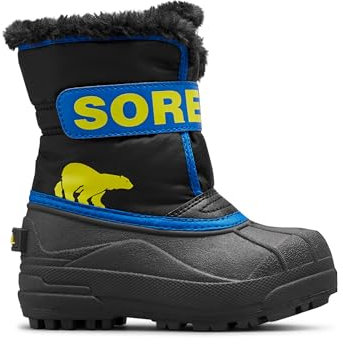 Sorel Snow Commander Boot, Stivali Invernali, Unisex - Bambini e ragazzi, Black/Super Blue 2024, 25 EU