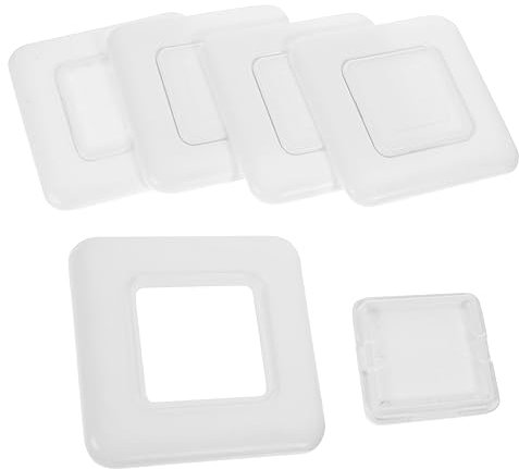 Garneck 10 Stk Dekorative Abdeckung Für Klimaanlagenloch Klimaanlagenwand Schild Badewannen-bodenverkleidung Sanitär-abdeckplatten Wasserrohre Stahlrohr Kanaldeckel Quadrat Weiß Plastik