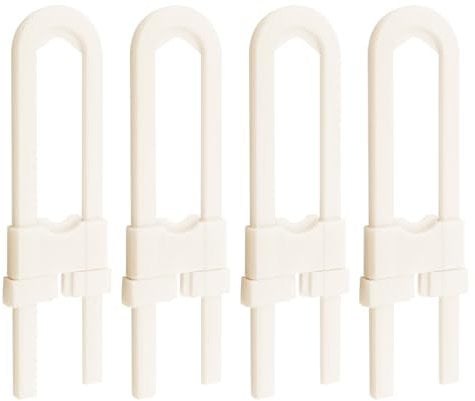 GLADFRESIT Child Safety Cupboard Locks Cabinet Lock Sliding Adjustable U-Shaped Locks Baby Proofing Guards Kit for Cupboard Cabinets Closet