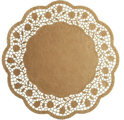 Demmler Meisterstück Tortenspitzen - Rund - Tortendekoration/Tortenunterlage Ø 36 cm - ästhetische Unterlage für Torten und Kuchen - natur- Vegan - 100 Stück - Made in Germany