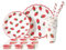 MaitianGuyou Strawberry Party Decorations Supplies Includes Plates,Cups,Napkins and Straws Summer Fruit Tableware Set for Birthdays,Baby Shower,Sweet One Party Decorations, Serves 20 Guests