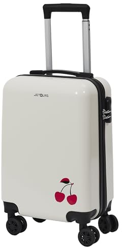 JET LAG, VO00081, Kabinenkoffer in Kirschweiß, 28 l, Vielseitigkeit und Anpassungsfähigkeit, optimale Mobilität, verstärkte Sicherheit, langlebiges Material, Elegantes und modernes Design