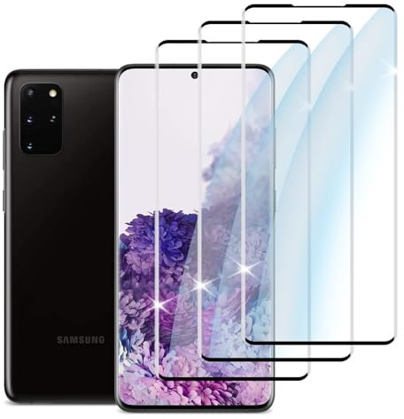 Verre Trempé pour Samsung Galaxy S20 Plus, 3 Pièces Dureté 9H Vitre Protection Écran Sans Bulles Anti-rayures Protecteur D'écran,3D Incurvé Couverture Complète