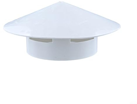 Rejilla de ventilación de techo de PVC, tapa de lluvia, capucha redonda, 75 mm, 160 mm, tapa de ventilación de tubo de PVC integrada de gran diámetro (160 mm)