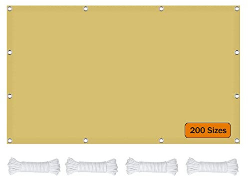 Grande tenda parasole da giardino, 5 x 9 m, con blocco UV al 98%, perfetta per cortile, piscina, prato e attività all'aperto, color crema