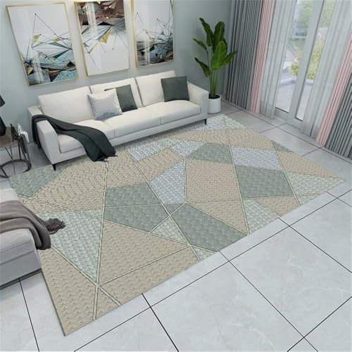 RUGMRZ Flokati Teppich Geometrisches, Modernes, Rutschfestes Wohnzimmer-Sofa, Schmutzabweisend, Dekorativ, Kurzer Flor Teppich Wohnzimmer Waschbar In Waschmaschine Mehrfarbig Rugs Washable Esszimmer