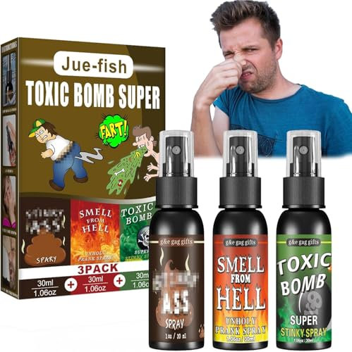 Extreme Stinkspray, Furzspray - 3 Stück Scherzartikel für Erwachsene, Stinkbomben, Extrastarkes Flüssiges Stinkspray, Liquid Furz Spray für Streichspielzeug, Halloween Streichspielzeug Erwachsene