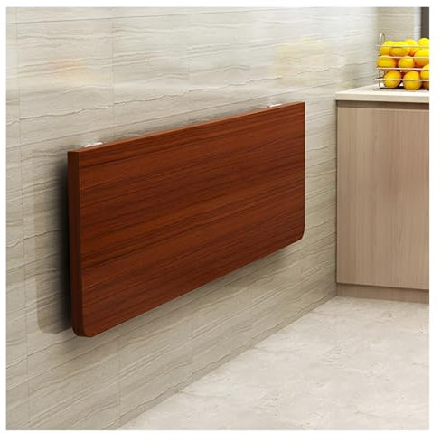 Mesa plegable montada en la pared para espacios pequeños, mesa plegable de madera de nogal para lavandería, oficina, garaje, sótano, cocina, 60 x 30 cm