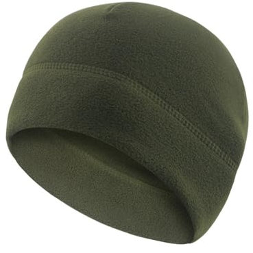 keynoyin Autunno e inverno a prova di freddo con cappello di lana spessa e antivento equitazione isolamento fodera interna - cappello in pile verde militare